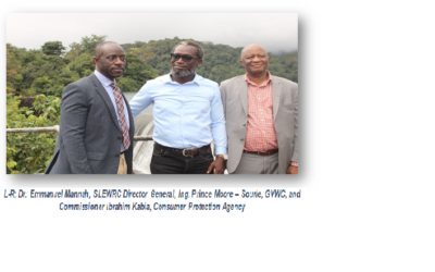 SIERRA LEONE ELECTRICITY AND WATER REGULATORY COMMISSION PAYS INSPECTION VISIT TO GUMA VALLEY FACILITIES